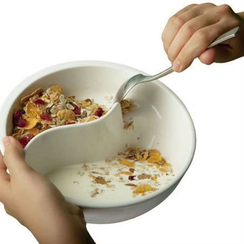 Spiral cereal bowl – keeps cereal crisp, never soggy!