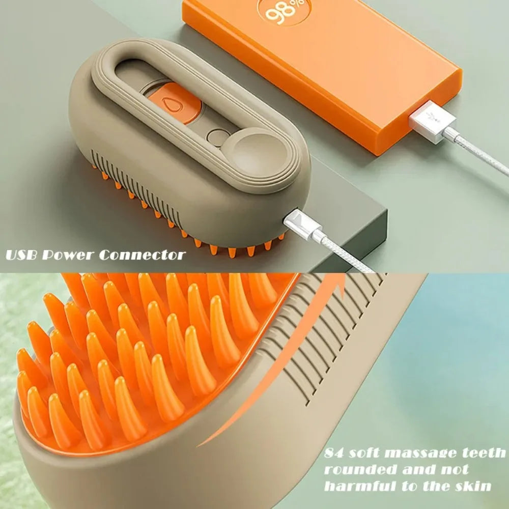 Steam Brush ,3 in 1 Electric Sprays Massage Combs