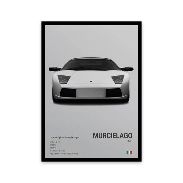 Famous Cars Canvas Art – R8, RS3, M3, M5, G63, F40, STO Posters for Home Decor (Unframed)