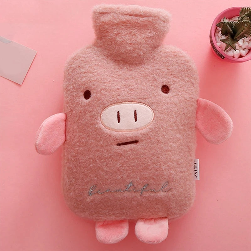 Hot Water Bottle – Plush Cold-Proof Cover, Removable & Reusable