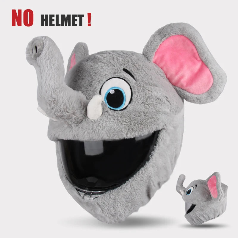 Helmet Protection Headgear Cover Cartoon Fluffy Plush Set for Motorcycle Full-Face Protective Case Motorbike Safety Trendy