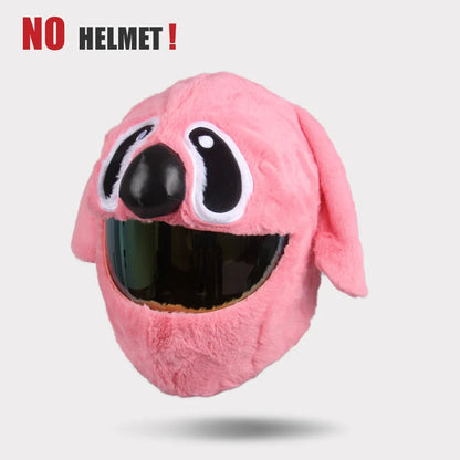 Helmet Protection Headgear Cover Cartoon Fluffy Plush Set for Motorcycle Full-Face Protective Case Motorbike Safety Trendy