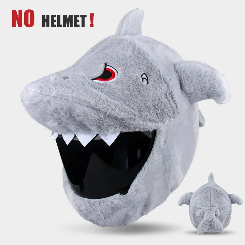 Helmet Protection Headgear Cover Cartoon Fluffy Plush Set for Motorcycle Full-Face Protective Case Motorbike Safety Trendy