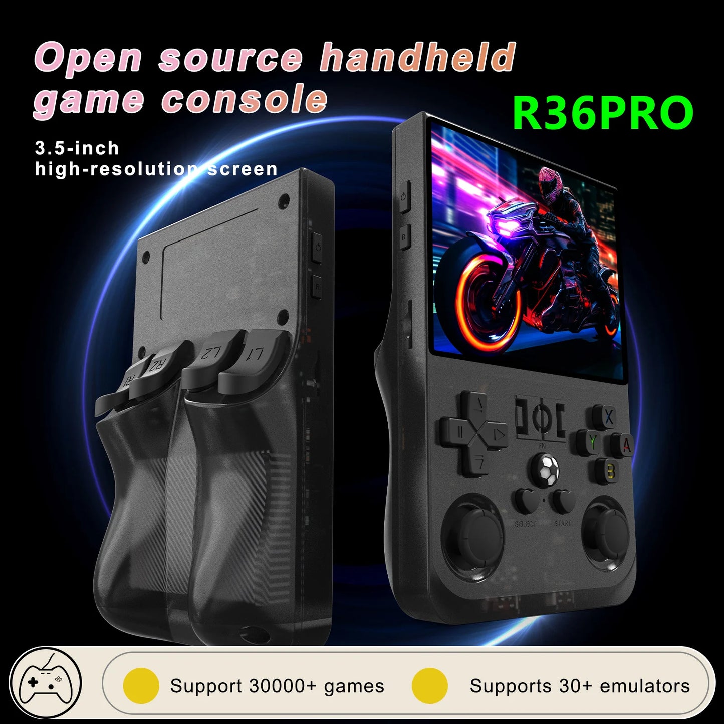 R36 PRO Open-Source Retro Handheld – Linux-Powered, 3.5” IPS Screen, 128GB of Classic Games!