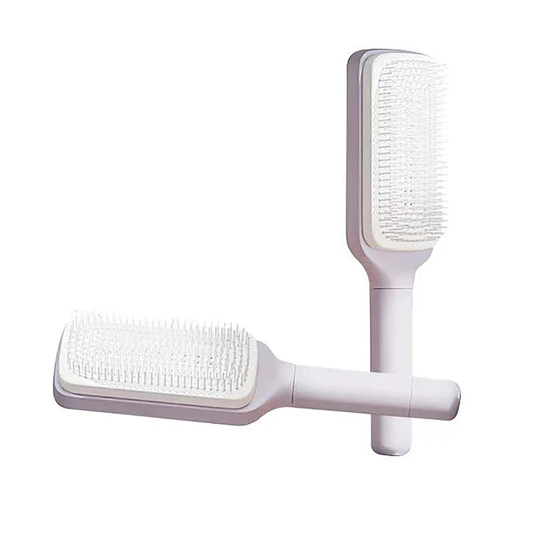 Self-Cleaning Hairbrush – One-Key Cleanup, Anti-Static, and Scalp Massage in One!