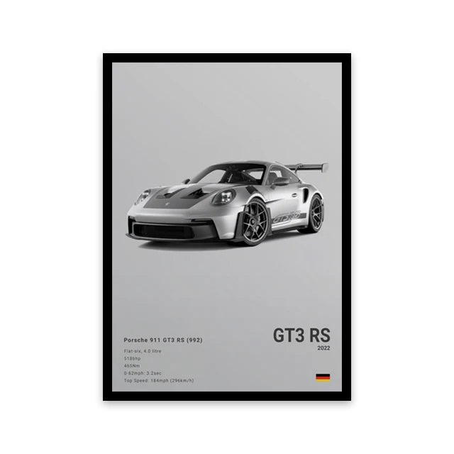 Famous Cars Canvas Art – R8, RS3, M3, M5, G63, F40, STO Posters for Home Decor (Unframed)