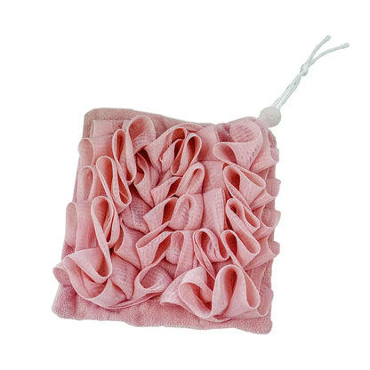 Bath Ball Towel Loofah – Soft Exfoliating Mesh Shower Sponge with Drawstring Closure