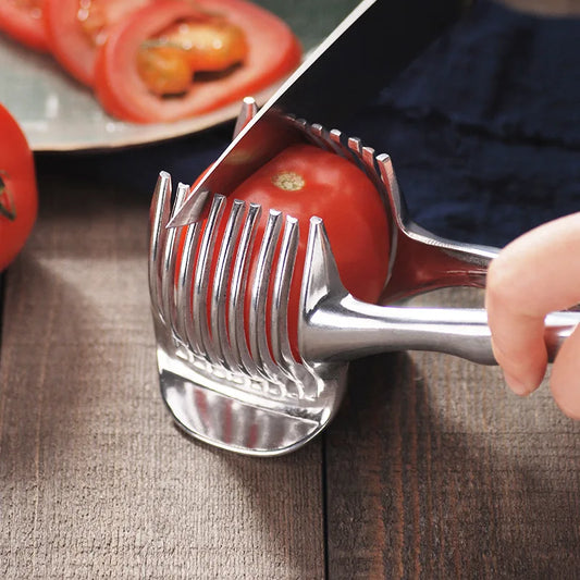 Stainless Steel Handheld Slicer – Easy Cutter for Orange, Lemon, Tomato & Onion