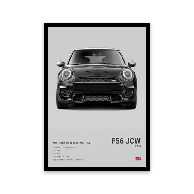 Famous Cars Canvas Art – R8, RS3, M3, M5, G63, F40, STO Posters for Home Decor (Unframed)