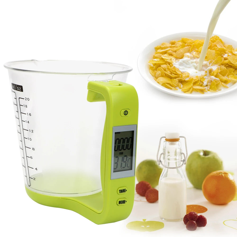 Digital Measuring Cup Scale – LCD Display, Temperature Sensor & Beaker Function