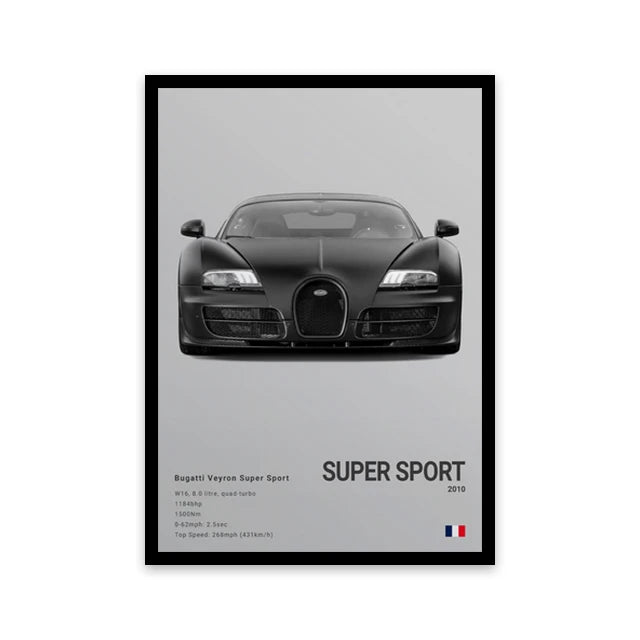 Famous Cars Canvas Art – R8, RS3, M3, M5, G63, F40, STO Posters for Home Decor (Unframed)