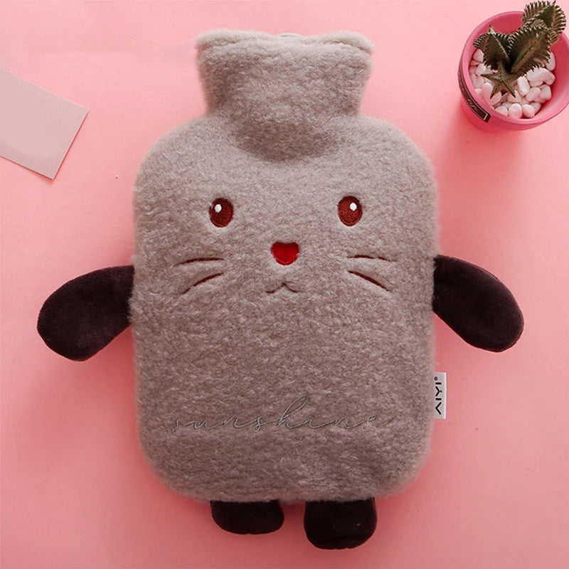 Hot Water Bottle – Plush Cold-Proof Cover, Removable & Reusable