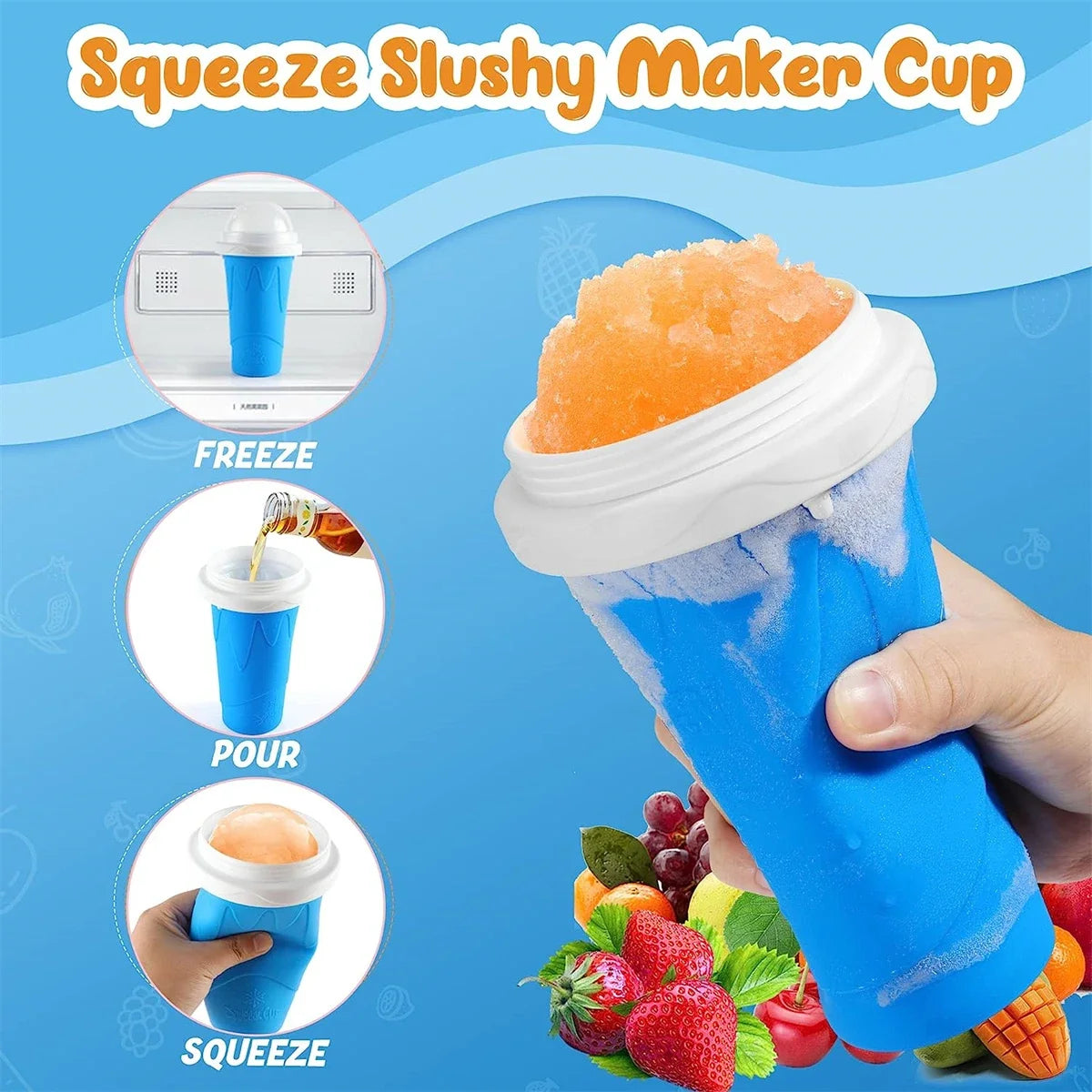 DIY Slushie Cup – Quick Freezing, Squeezable Ice Cream & Smoothie Maker