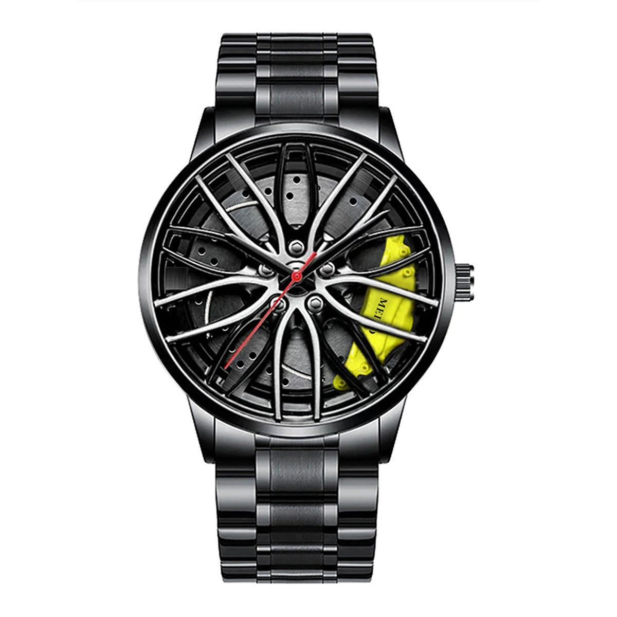 Men's Car Wheel Rim Watch – Waterproof Stainless Steel Sports Quartz