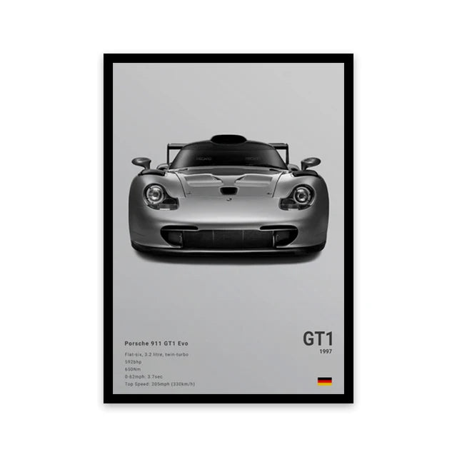 Famous Cars Canvas Art – R8, RS3, M3, M5, G63, F40, STO Posters for Home Decor (Unframed)