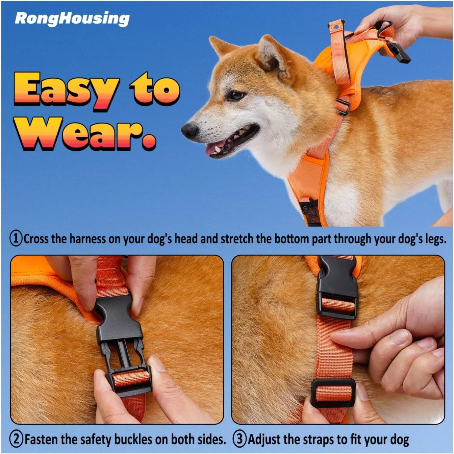 Dog Harness & Retractable Leash All-in-One  – Anti-Burst, Anti-Twist, Adjustable & Breathable