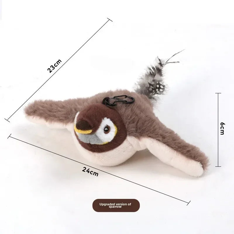 Interactive Cat Toy – Catnip Electric Pat Bird, Touch-Activated Squeaky Plush, USB Rechargeable