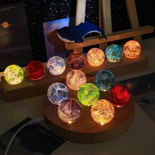 7 Galaxy Crystal Sphere 3D