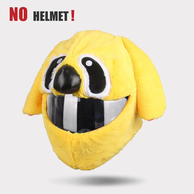 Helmet Protection Headgear Cover Cartoon Fluffy Plush Set for Motorcycle Full-Face Protective Case Motorbike Safety Trendy