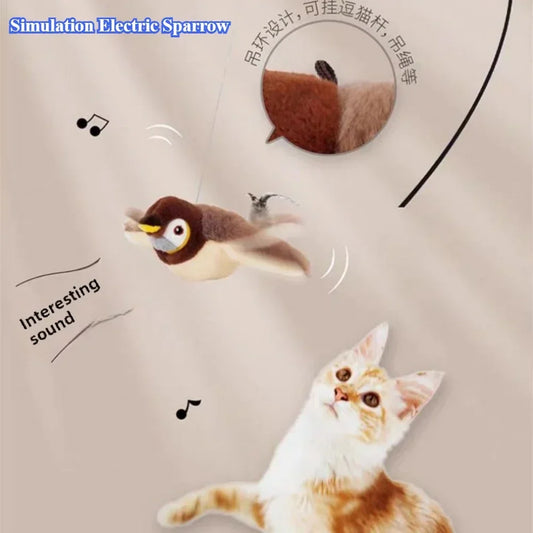 Interactive Cat Toy – Catnip Electric Pat Bird, Touch-Activated Squeaky Plush, USB Rechargeable