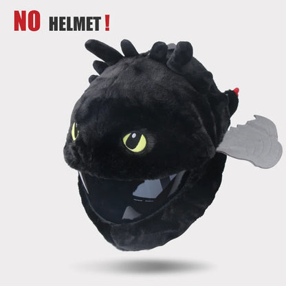 Helmet Protection Headgear Cover Cartoon Fluffy Plush Set for Motorcycle Full-Face Protective Case Motorbike Safety Trendy