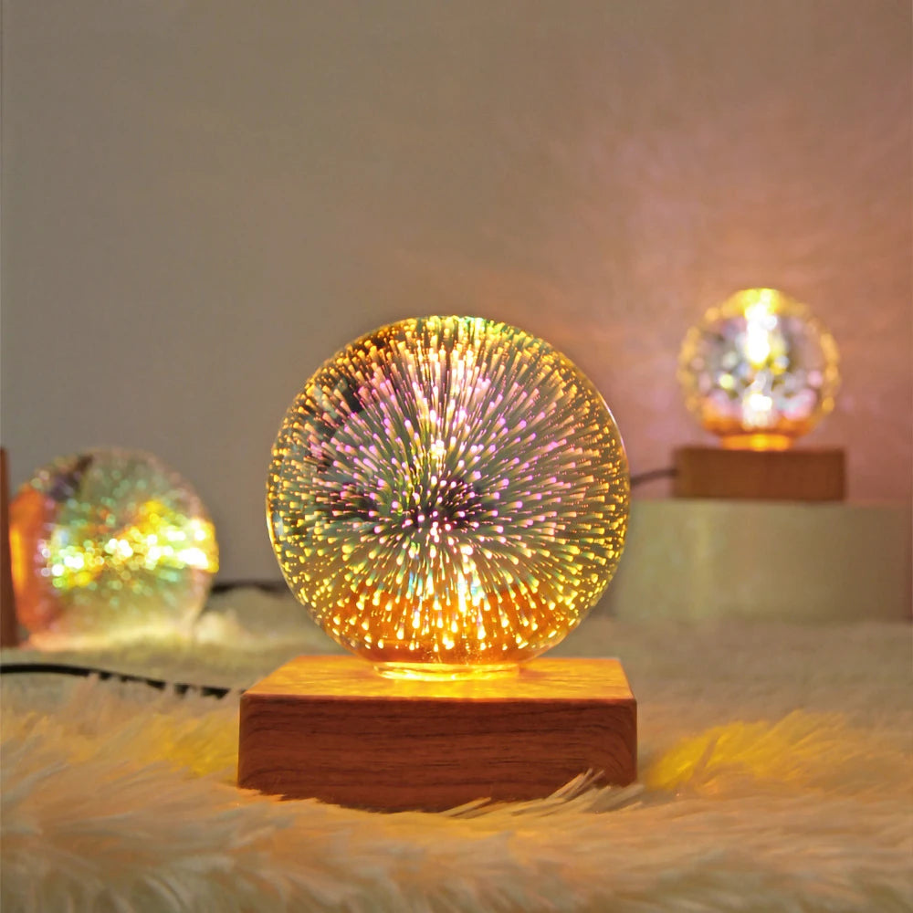 Crystal Ball Lamp 3D – Galaxy & Planet Night Light