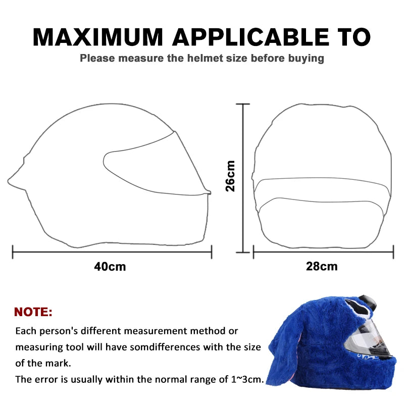 Helmet Protection Headgear Cover Cartoon Fluffy Plush Set for Motorcycle Full-Face Protective Case Motorbike Safety Trendy