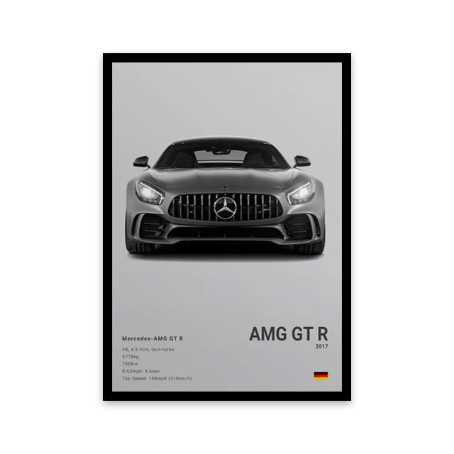 Famous Cars Canvas Art – R8, RS3, M3, M5, G63, F40, STO Posters for Home Decor (Unframed)