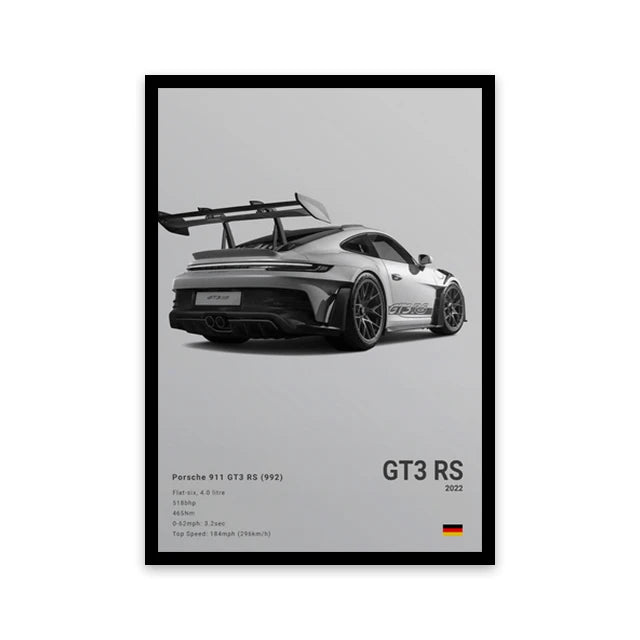 Famous Cars Canvas Art – R8, RS3, M3, M5, G63, F40, STO Posters for Home Decor (Unframed)