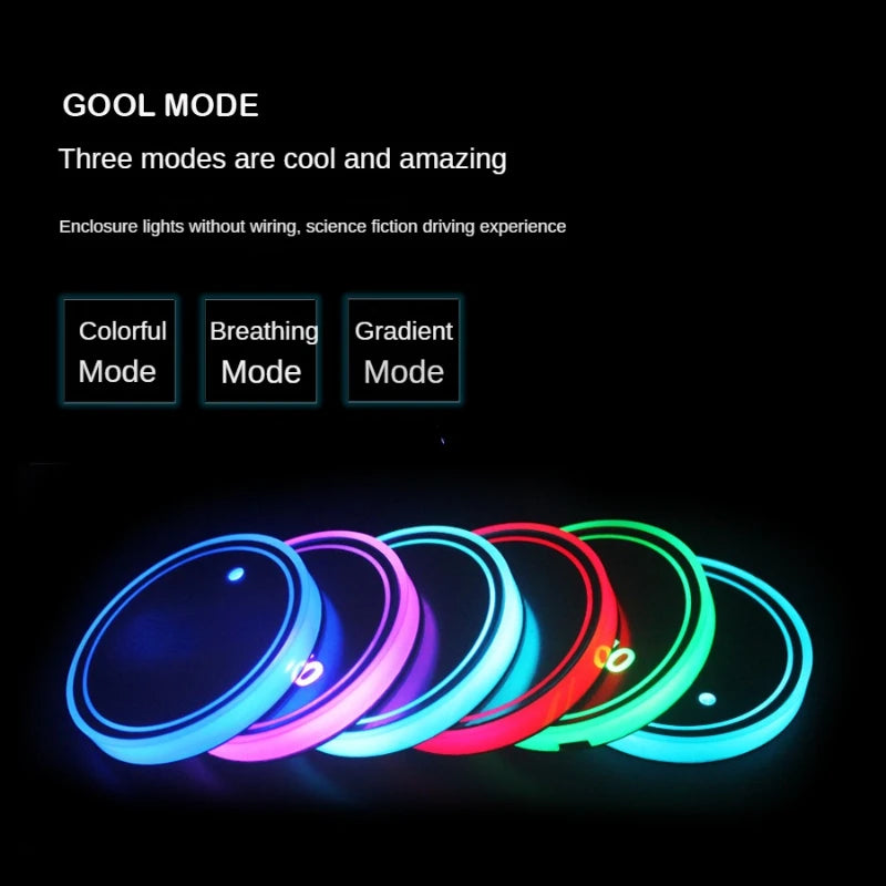 Car Cup Pad & Holder 7 Color LED 