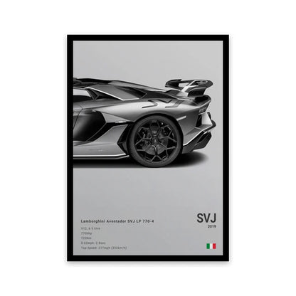 Famous Cars Canvas Art – R8, RS3, M3, M5, G63, F40, STO Posters for Home Decor (Unframed)