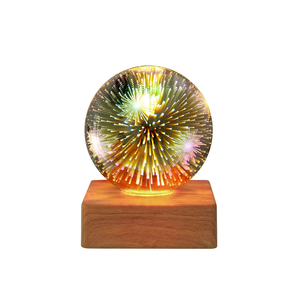 Crystal Ball Lamp 3D – Galaxy & Planet Night Light