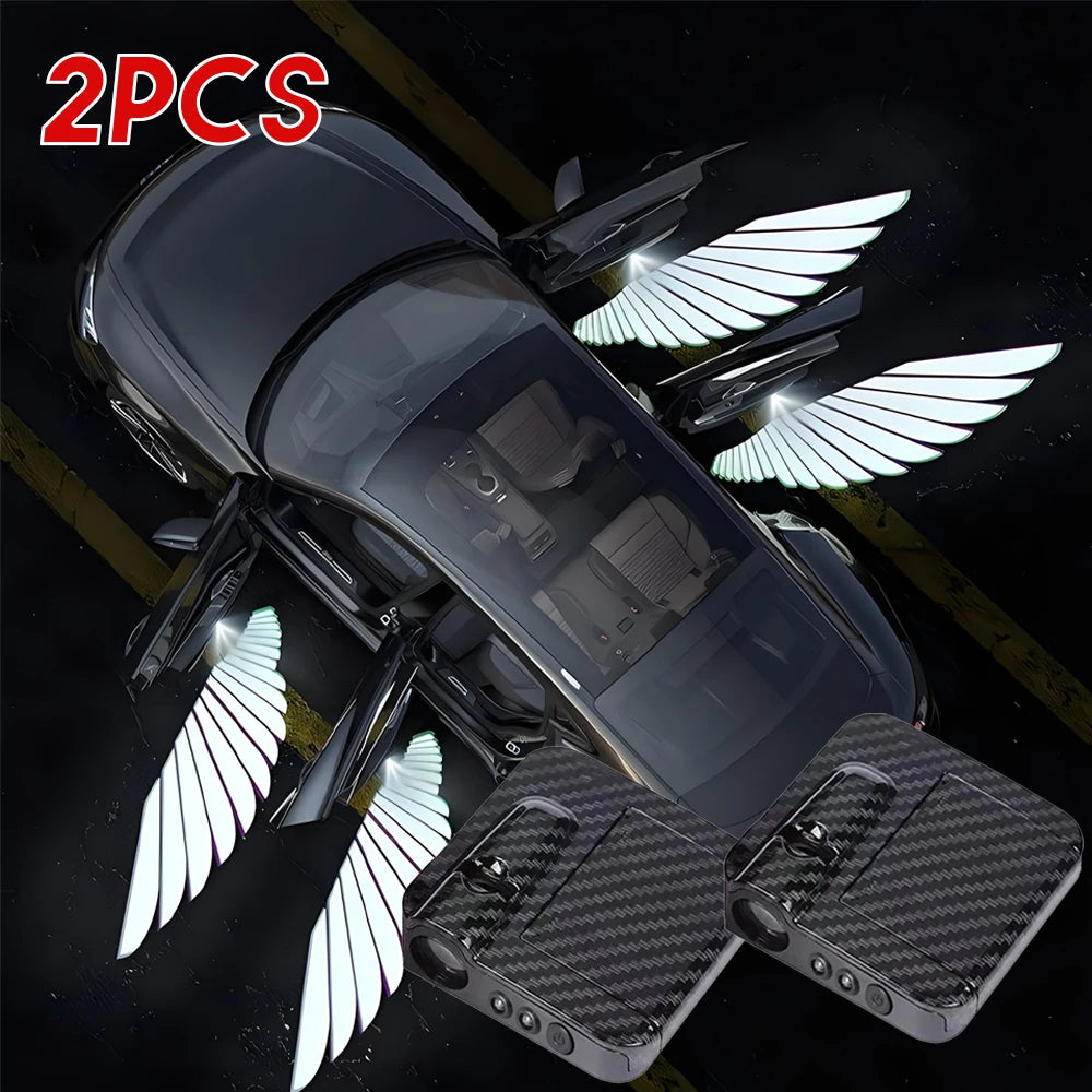 Angel Wings Car Door Lights 2Pcs – Wireless LED Logo Projector Courtesy Lamps