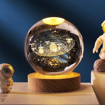 Crystal Ball Lamp 3D – Galaxy & Planet Night Light