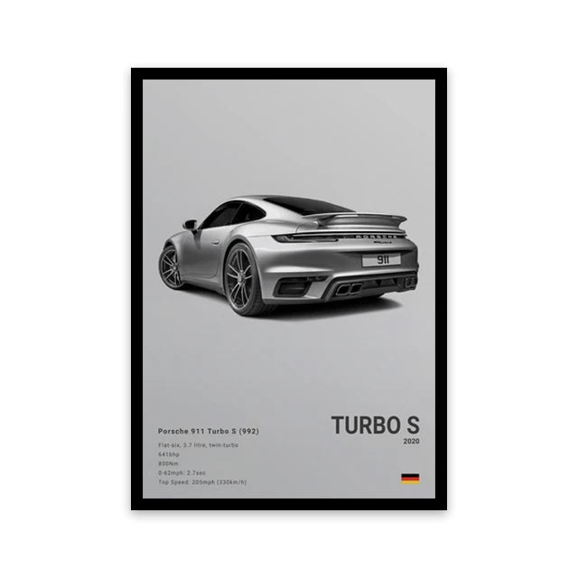 Famous Cars Canvas Art – R8, RS3, M3, M5, G63, F40, STO Posters for Home Decor (Unframed)