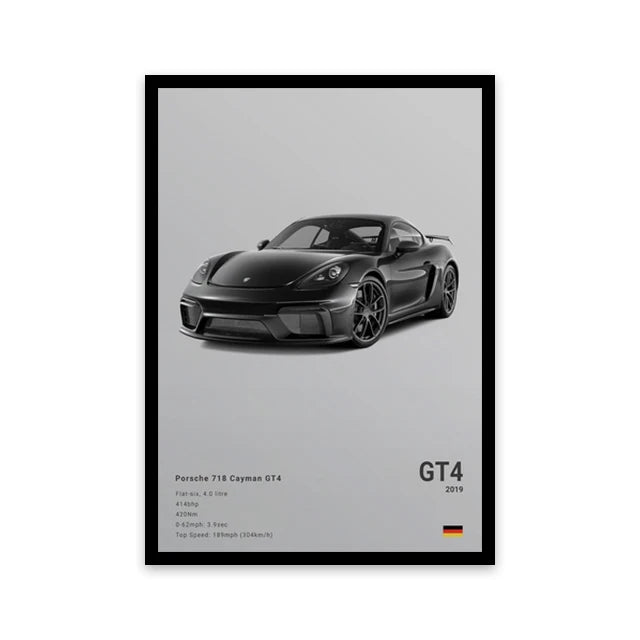 Famous Cars Canvas Art – R8, RS3, M3, M5, G63, F40, STO Posters for Home Decor (Unframed)