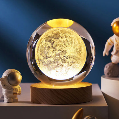 Crystal Ball Lamp 3D – Galaxy & Planet Night Light