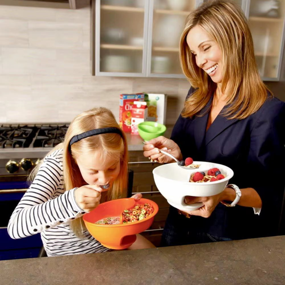 Spiral cereal bowl – keeps cereal crisp, never soggy!